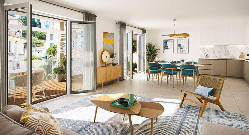 Achat appartement, immobilier Nice, residence neuve, centre ville, terrasse, villa toit terrasse